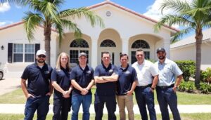 Water damage restoration team in West Palm Beach completing a successful restoration