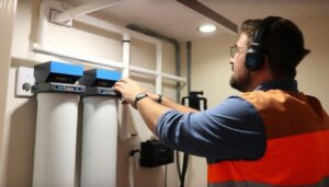 Water filtration system being installed in a West Palm Beach home